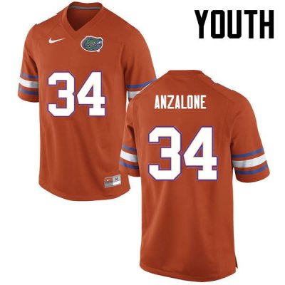 Youth Florida Gators #34 Alex Anzalone NCAA Nike Orange Authentic Stitched College Football Jersey OVK1462YH